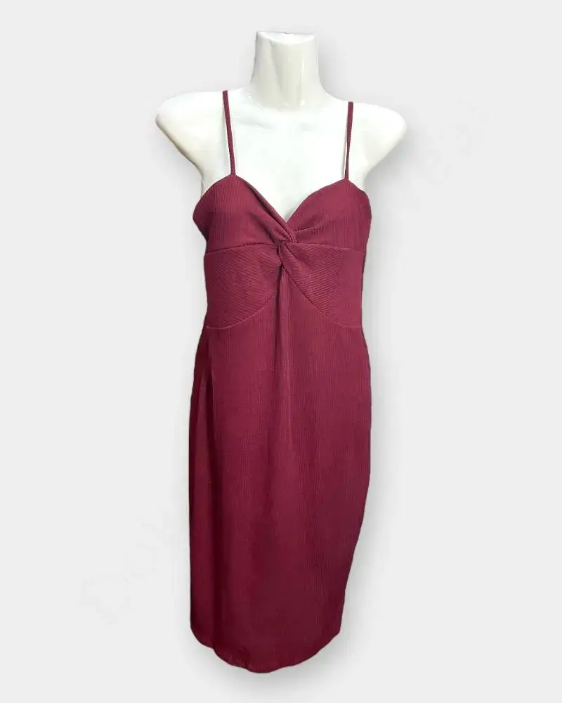 [DFW230-2] Women Bodycon dress  –  Maroon  Color _ Dresses & Gowns (L).webp