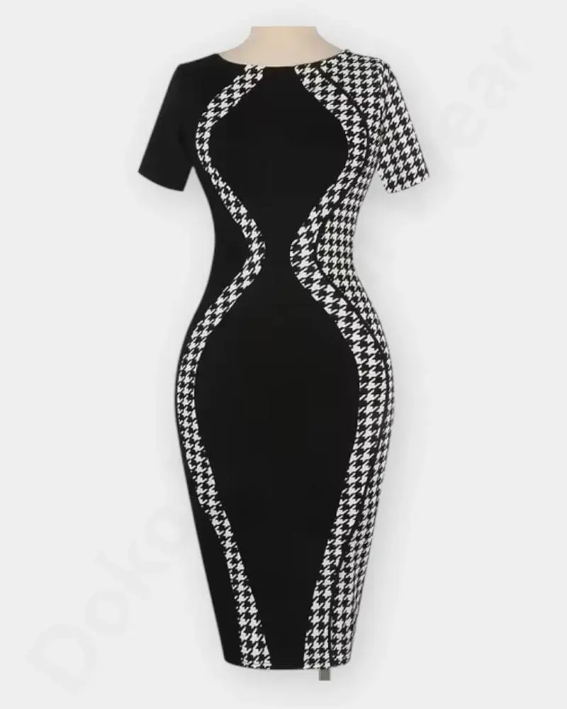 [DFW193] Women Bodycon dress  –  Black Color  (L).webp