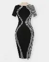 [DFW193] Women Bodycon dress  –  Black Color  (L).webp