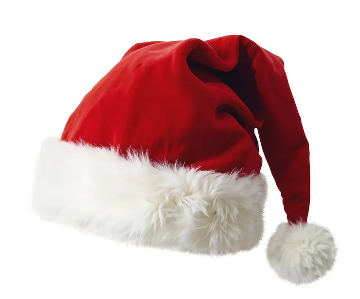Christmas Cap  Soft Velvet Fabric with Faux Fur Trim Accessories