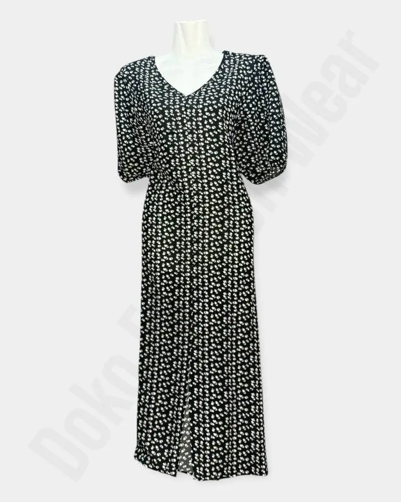 [WDM155] Women Maxi Dress Printed – Free Size | Dresses & Gowns (Black)