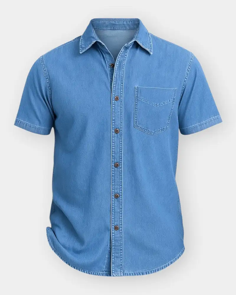 Men’s Denim Shirt with Half Sleeves – Trendy & Comfortable Size XXL