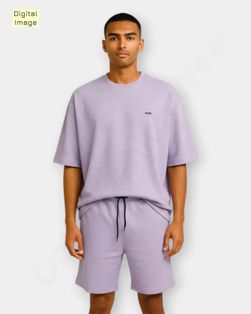 [DFW183] Men Two-piece Set  –  Light Purple Color | Mens Set  (XL)