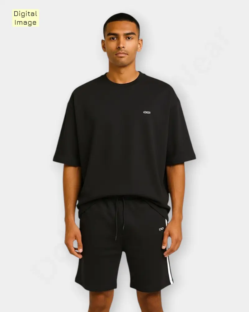 [DFW184] Men Two-piece Set  – L Size & Black Color | Mens Set 