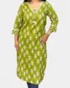 Women Kurthi Top  –  Green Color | Ladies Kurthi