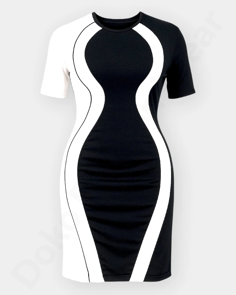 [DFW188-2] Women Bodycon Dress  –  Black Color  (XXL)