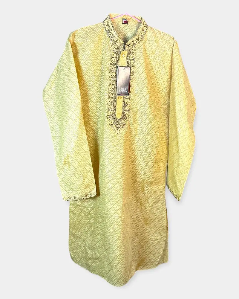 Men’s panjabi kurthi Color-Yellow