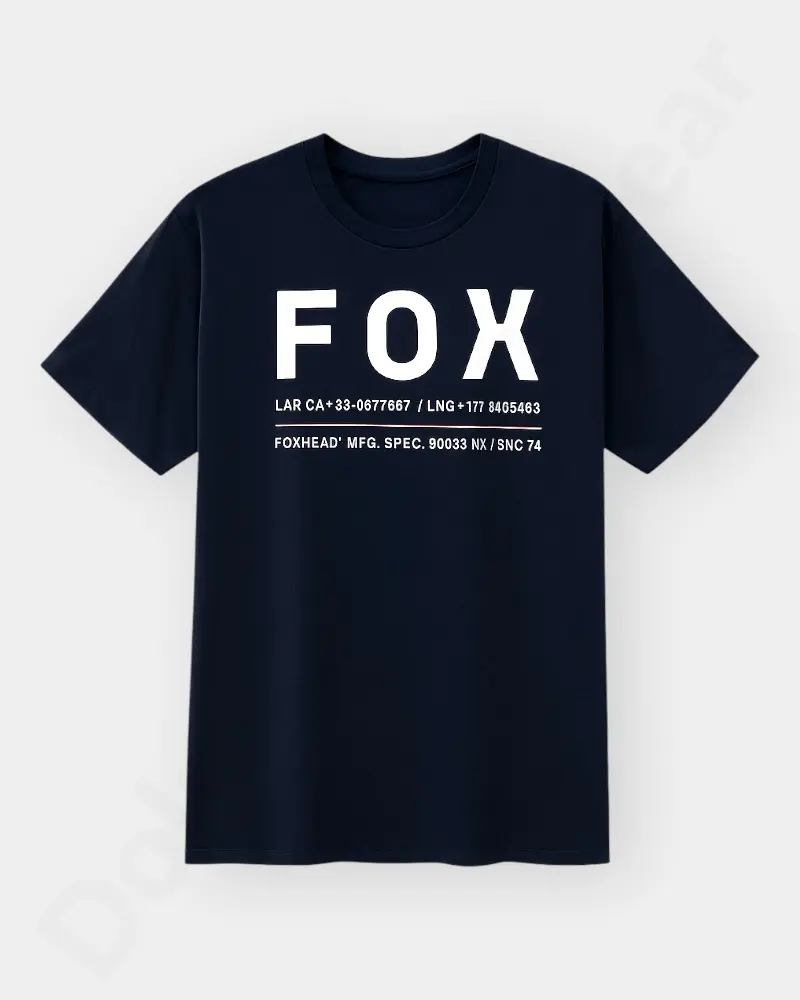[DFW189] Men's Fox Graphic Printed T-Shirt – Stylish & Comfortable Casual Wear - Dark Blue Color (L)
