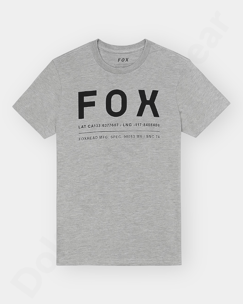 [DFW190] Men's Fox Graphic Printed T-Shirt – Stylish & Comfortable Casual Wear - Grey Color - XS Size