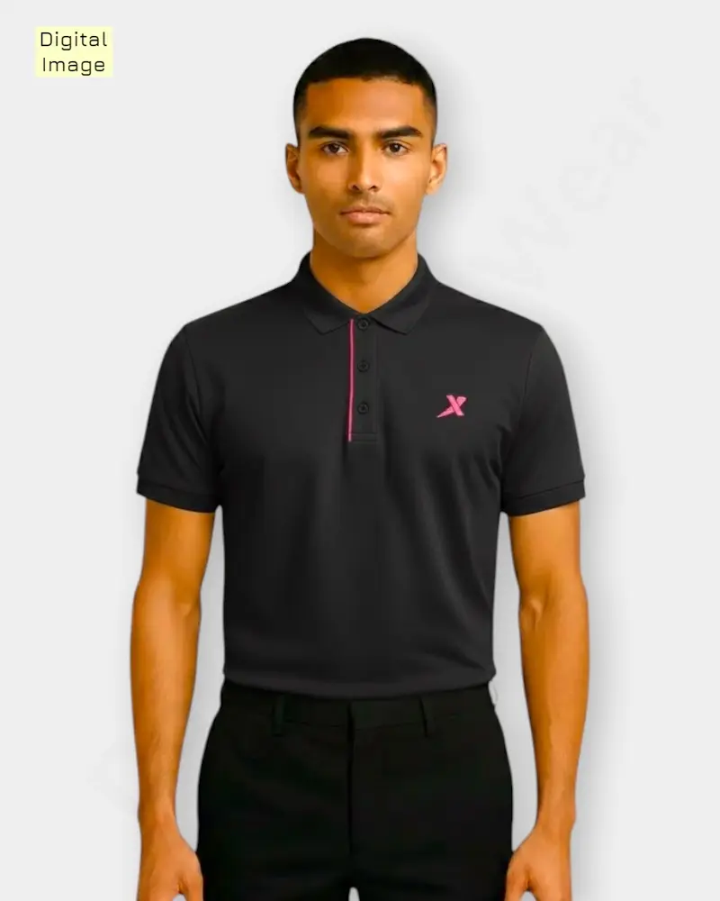 [DFW195-3] Men's FitCORE Casual Division T-Shirt – L Size (Black)