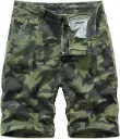 Mens Camouflage Cargo Combat Shorts Army Work Casual Cotton Chino Half Pant Camo