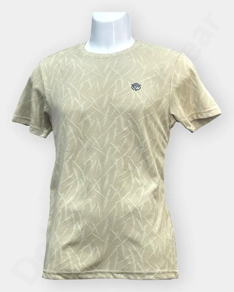 [DFW205-2] Men Fitcore Round Neck  –  Light yellow Color | T-Shirts  (L)