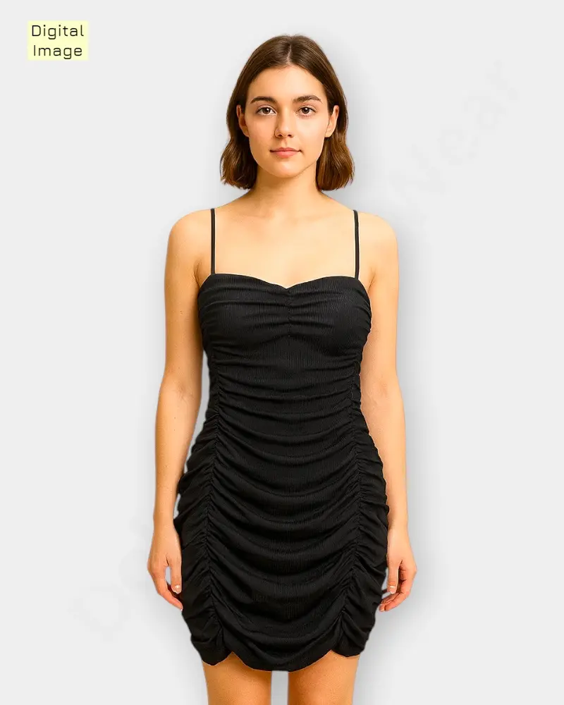 [DFW228-3] Women Bodycon dress  –  Black  Color | Dresses & Gowns  (L)