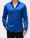  Full Sleeve Luxurious Silk Shirt  Color - Blue 