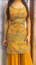 Printed Diamond Shara Set Designer Geogette Work  Ladies Kurthi Size - 42