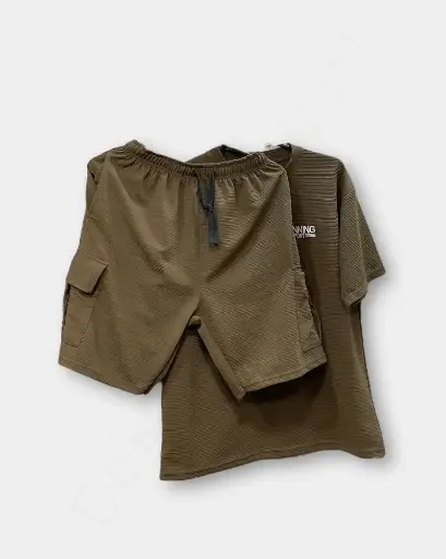 [DFW185] Men Two-piece Set  – L Size & Light Green Color | Mens Set 