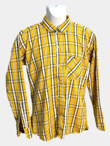 Men Check Shirt  – Yellow Color 