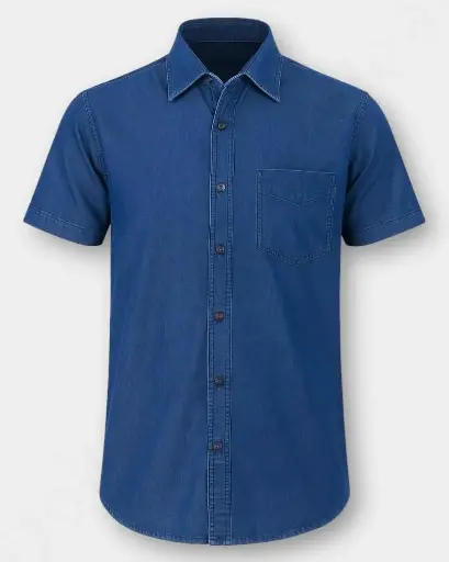 Men’s Denim Shirt with Half Sleeves – Trendy & Comfortable