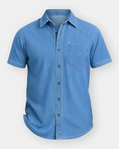 [MSD094] Men’s Denim Shirt with Half Sleeves – Trendy & Comfortable Size XXL