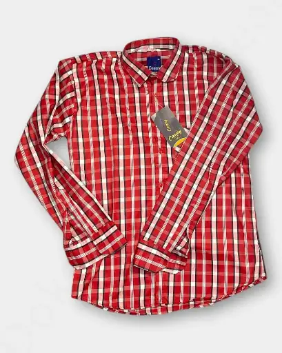Men Check Shirt - Red Color