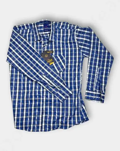 [MSC062] Men Check Shirt - Blue Color & XXL Size