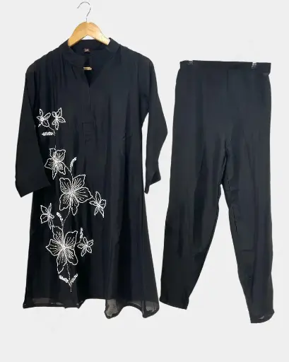 Women Co-ord Set –  Black Color | Ladies Kurthi