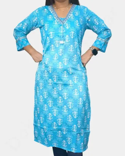 Women Kurthi Top  –  Blue Color | Ladies Kurthi