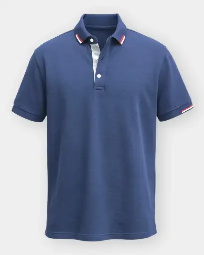 [MTP077] Men Polo T-shirt  – 4XL Size & Blue Color