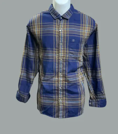 [MSC021] Men Blue Check Full Sleeves Casual Shirt 