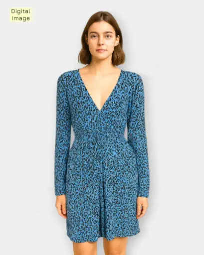 Floral Dress Pull On Fit & Flare Dress V Neck Summer Floral Dress